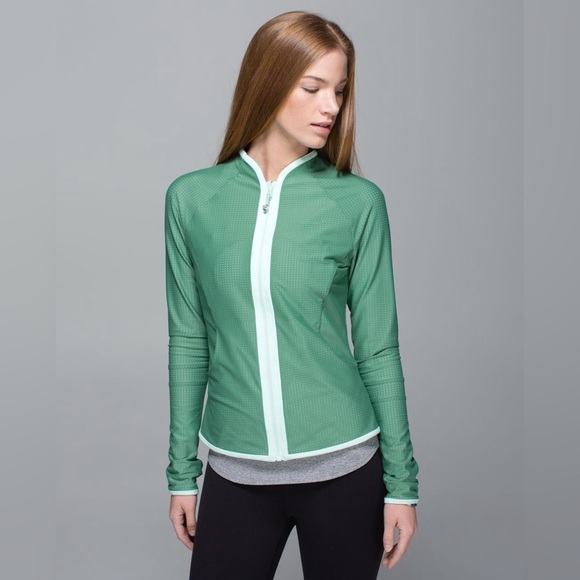 Lululemon Reversible Find Your Bliss Jacket Vintage Green Iridescent Size 4 - Picture 2 of 8